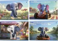 Альбом для рисования 12л ALINGAR Слоники