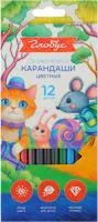 Карандаши цветные 12цв ГЛОБУС шестигранные