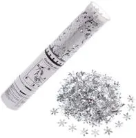 Пневмохлопушка Снежинки 30см конфетти (серебро)