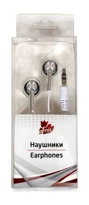 Наушники внутриканальные проводные Дл каб 1 2 м Чувс 90 дБ Сопр 32 Ом (Цвет: серый)