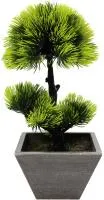Декоративное дерево бонсай в горшке из пластмассы и металла 26см