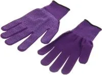 Перчатки нейлоновые Классика  с ПВХ покрытием р.8, 5 пар, фиолетовые
