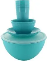 Посуда для пикника в миске с крышкой на 4 персоны