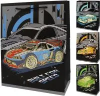 Пакет подарочный 26х10х32см Автогонки