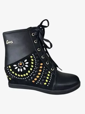 Ботинки для девочек демисезонные (р.33 черный // B08-B50)