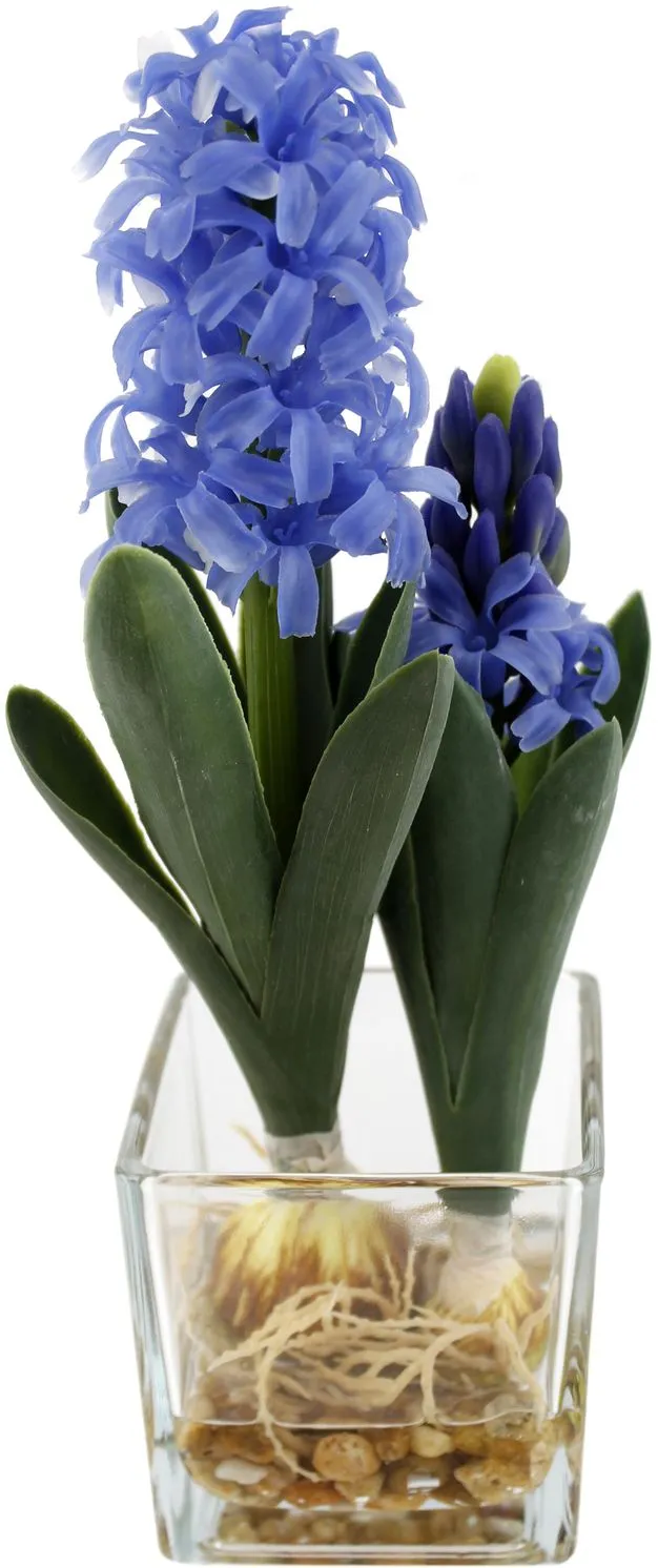 Цветы декоративные Гиацинты в вазе Размер: 13х10х27см Цвет: синий