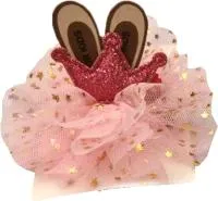 Зажим для волос Корона малиновая 