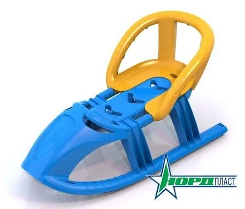 Салазки со спинкой Снежинка 