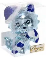 Ёлочная игрушка Весёлый котёнок 7х5х10см, цвет: голубой