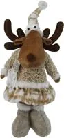 Игрушка мягкая Олень-девочка стоит Цвет: бежевый Размер: 18х13х43см