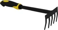 грабли садовые черно желтые с прорезиненной ручкой
