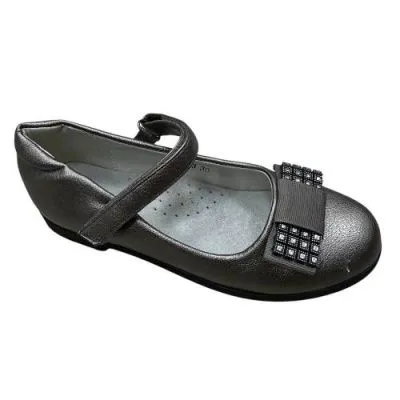 Туфли для девочек школьные цвет: серый