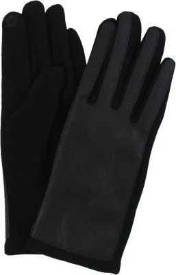 Перчатки женские комбинированные (кожа/трикотаж) цвет: черный (р.7,5)