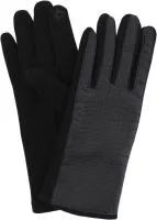 Перчатки женские комбинированные (кожа/трикотаж) цвет:черный