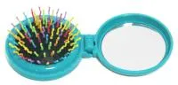 Расческа для волос 65х65мм складная круглая с зеркалом, пластик