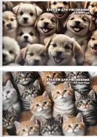 Альбом для рисования 12л CREATIVIKI Пушистые друзья