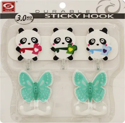 Крючки в наборе 5шт (Панды и бабочки)