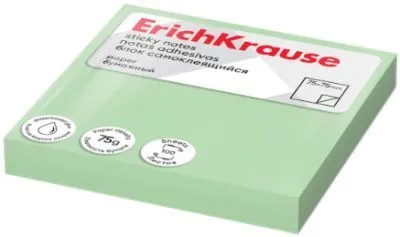 Блок для записи 100л 75х75мм ErKr с клеевым краем (зеленый 61652)