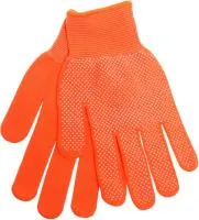 Перчатки нейлоновые Классика  с ПВХ покрытием р.8, 5 пар, оранжевые