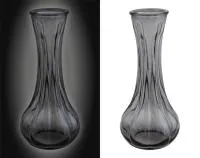 ваза для цветов, h16см, темное стекло