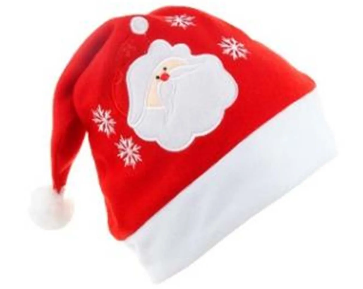 Колпак новогодний Дед Мороз, с вышивкой Размер: 56 Цвет: красный