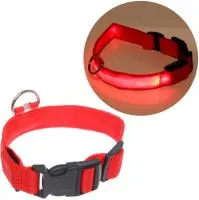 Ошейник для собак Люмисцент 2.5х50см ультрамарин, светящийся, красный