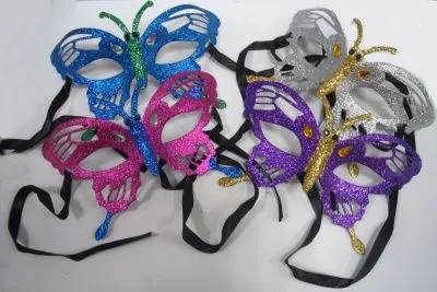 Маска с блестками Бабочка 18х10.5см (асс.)