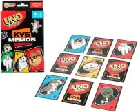 Игра настольная УМНЫЕ ИГРЫ Карточная игра Куб мемов UNO минута 92х130х22мм