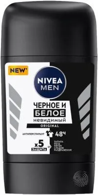 Дезодорант NIVEA стик 50мл муж (Невидимый для черного и белого // 83134)