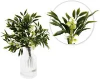 Декоративные ветки снежноягодник в стеклянной вазе 21см