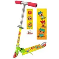 Самокат 2-х колесный Три кота, складной, сталь, колеса ПВХ 100, свет