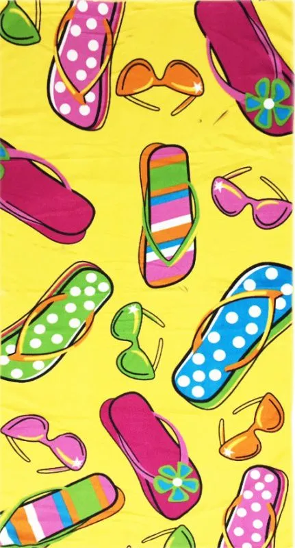 Полотенце пляжное микрофибра 70х140см (Сланцы + очки)