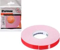 Лента клейкая ЕРМАК двусторонняя 12ммх5м монтажная профессиональная