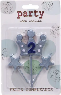 Свеча для торта Цифра Король желаний (2 голубой 112-482)