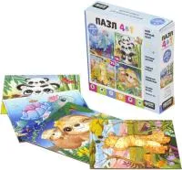 Пазлы BABY GAMES 4 в 1 9-16-25-36  элементов Мама и малыш
