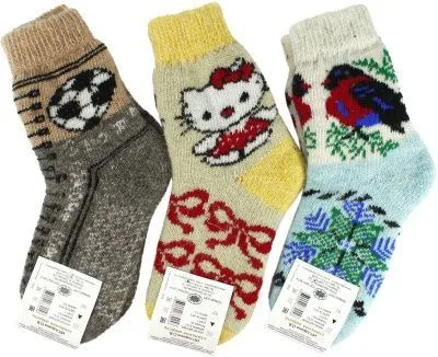 Носки детские шерсть разноцветные (р.22)