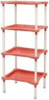 этажерка krita mix, 4 яруса, 401х278х935мм, коралловая