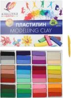 Пластилин 40цв 800г ЛУЧ Классика со стеком