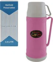 термос, 450мл, со стеклянной колбой, розовый