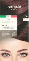 Краска для волос MIRADA Color security стойкая 112мл Тон: 7.74 Красное дерево