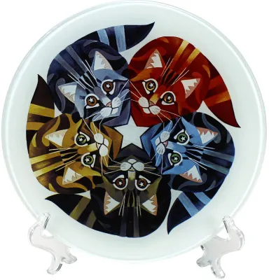 Блюдо d 25см. Размер: 25х25х1.8см. (Кошки)
