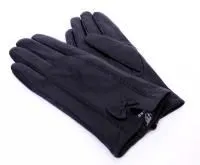 Перчатки кожаные с бантиком подклад текстиль