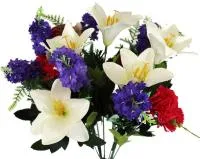 Декоративный букет фантазия 19 веток из полиэстера 46см