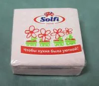 Салфетки бумажные SOLFI 50шт 24х24см цветные 