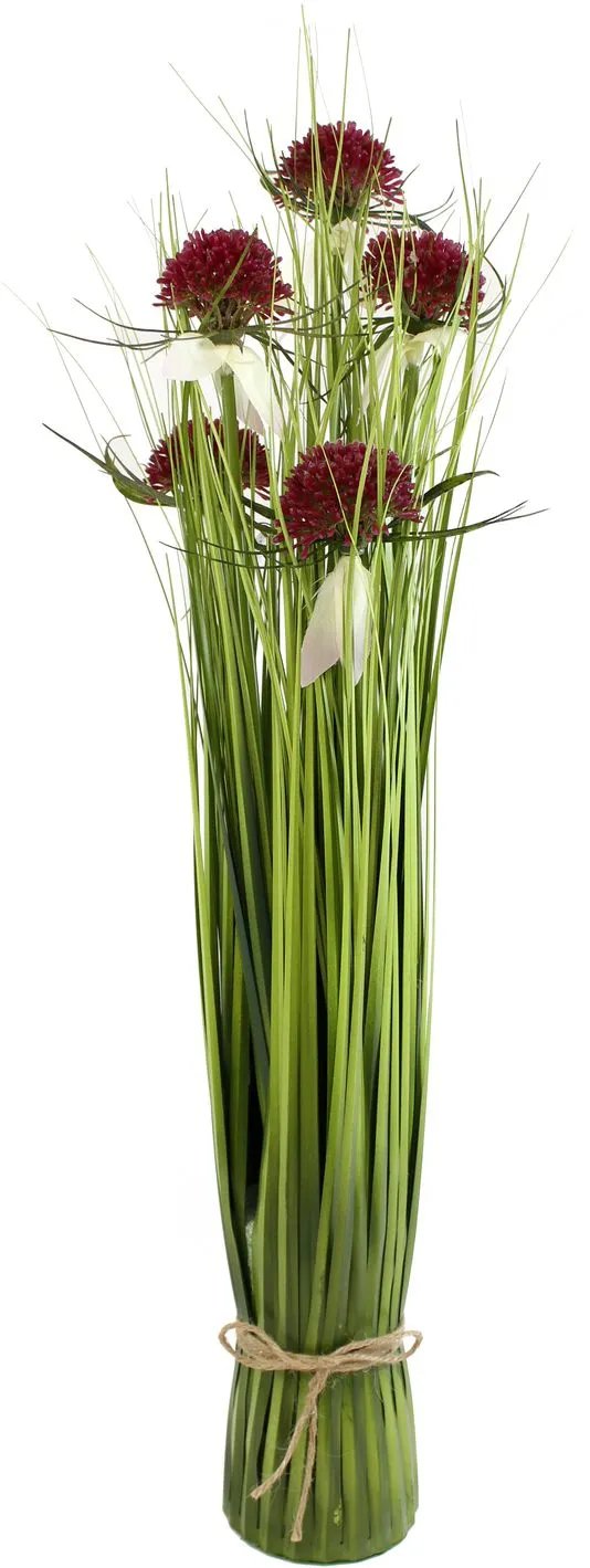 Бордовый декоративный букет лук 5 цветов с джутовой веревкой