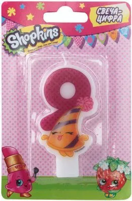 Свеча для торта Цифра 80мм (N9 Shopkins 32131)