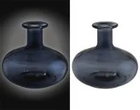 ваза для цветов, h11см, темное стекло