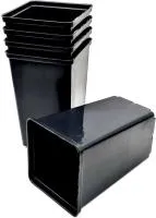 черный пластиковый горшок для рассады 12х12х9см