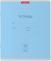 Тетрадь 12л косая линия ErKr Классика Линовка голубая