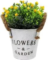 Искусственный цветок гвоздика в горшке d12см из пластика и текстиля